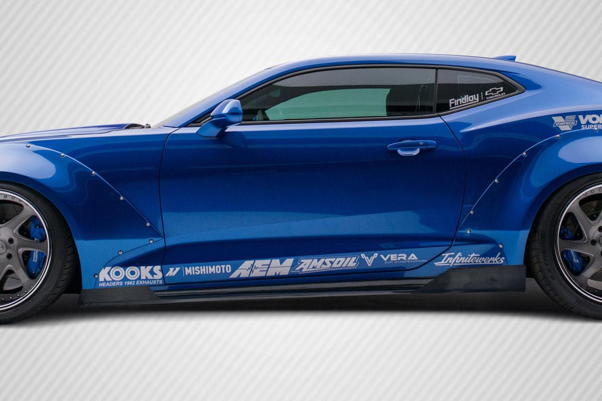 2016-2023 Chevrolet Camaro Carbon Creations Grid Carbon Fiber Side Skirts - Image 1