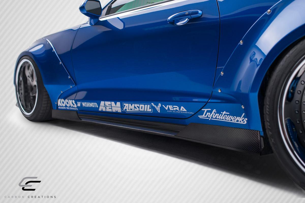 2016-2023 Chevrolet Camaro Carbon Creations Grid Carbon Fiber Side Skirts - Image 3