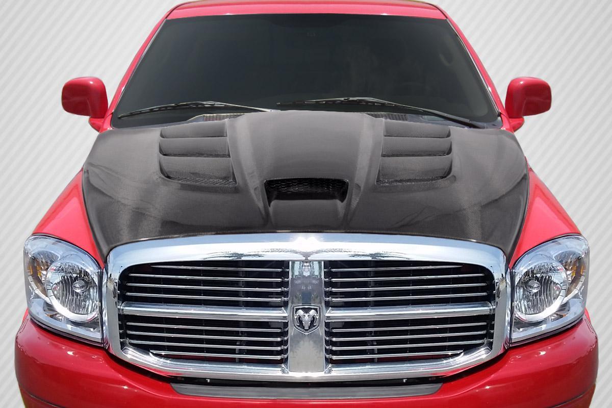 2002-2008 Dodge Ram Carbon Creations Viper Look Carbon Fiber Hood - Image 1