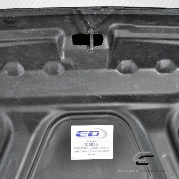 2010-2012 Hyundai Genesis Carbon Creations OEM Look Carbon Fiber Hood - Image 5