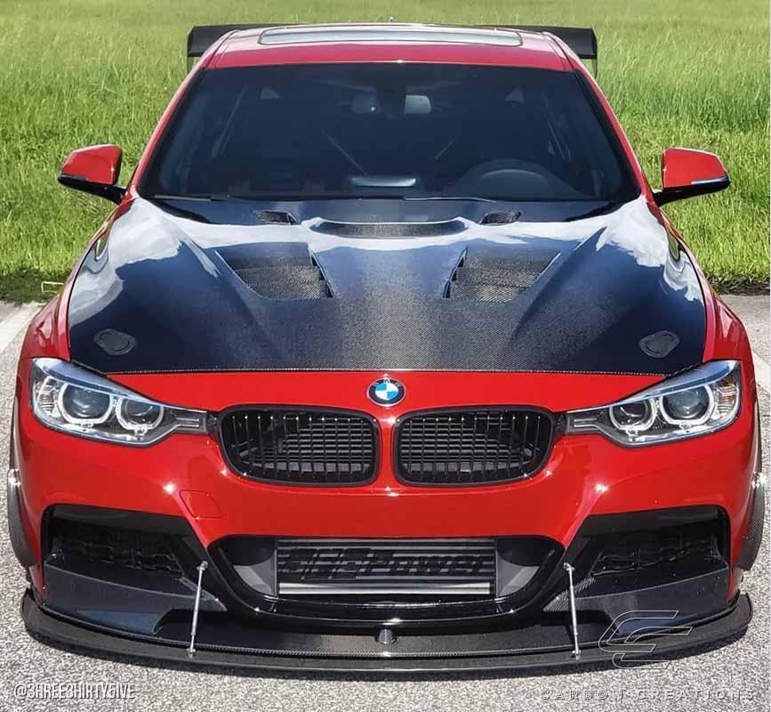 2012-2018 BMW 3 Series Carbon Creations Eros Version 1 Carbon Fiber Hood - Image 2