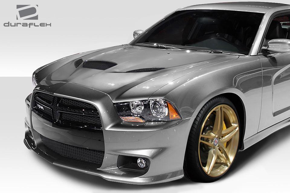 2011-2014 Dodge Charger Duraflex Hellcat Look Hood - Image 2