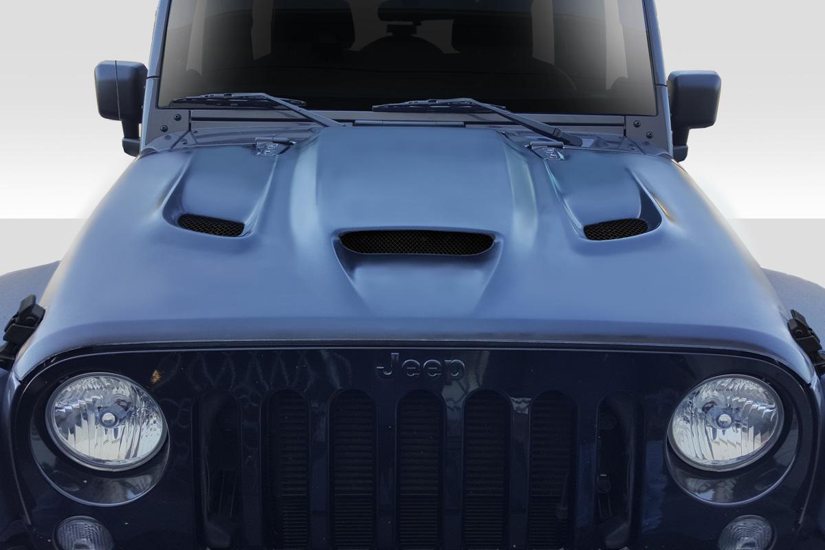 2007-2018 Jeep Wrangler Duraflex Hellcat Look Hood - Image 1