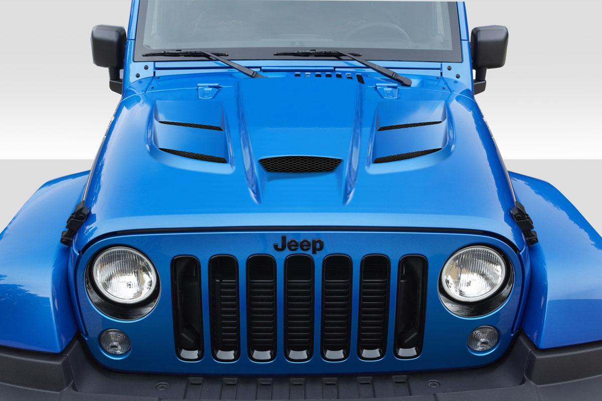 2007-2018 Jeep Wrangler Duraflex Viper Look Hood - Image 1