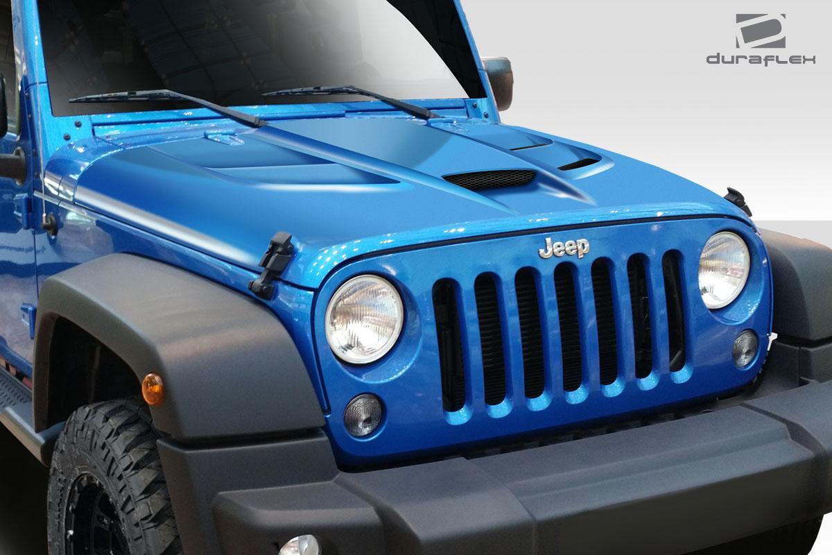 2007-2018 Jeep Wrangler Duraflex Viper Look Hood - Image 2