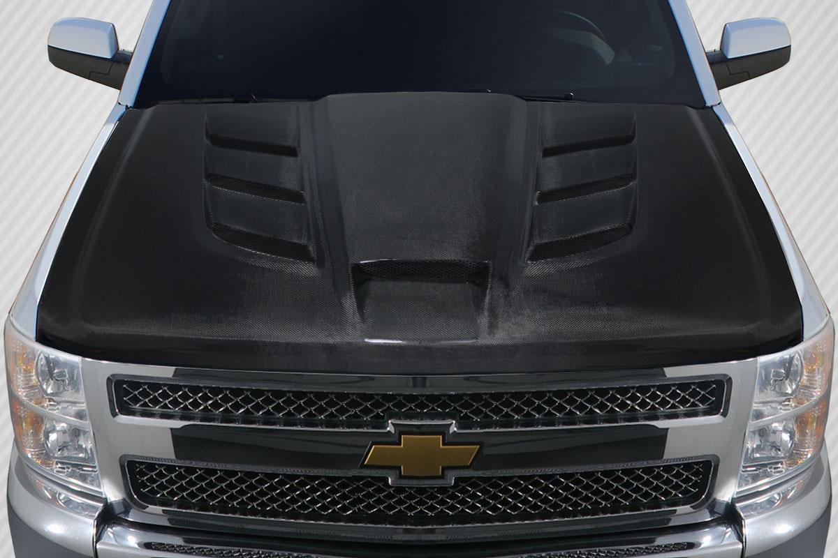 2007-2013 Chevrolet Silverado Carbon Creations Viper Look Carbon Fiber Hood - Image 1