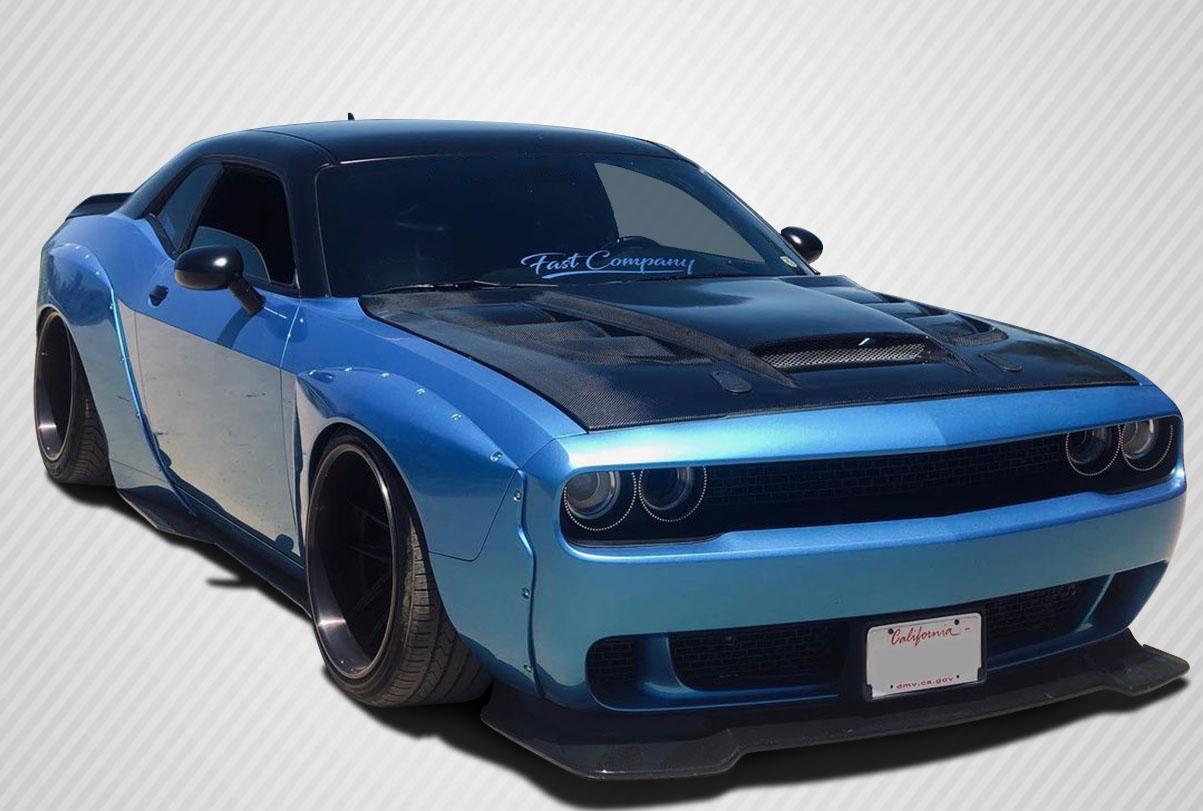 2008-2023 Dodge Challenger Carbon Creations Viper Look Carbon Fiber Hood - Image 1