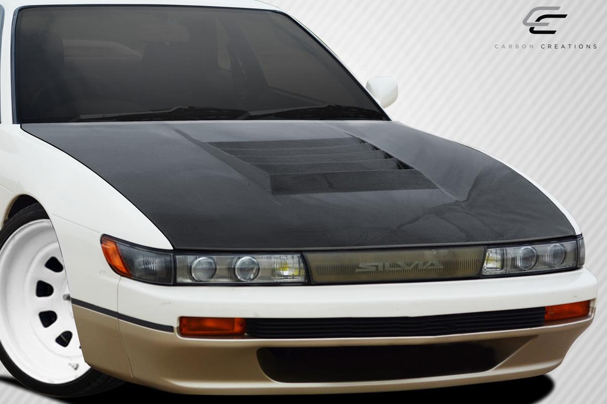 1989-1994 Nissan S13 Silvia Carbon Creations D-1 Carbon Fiber Hood - Image 2