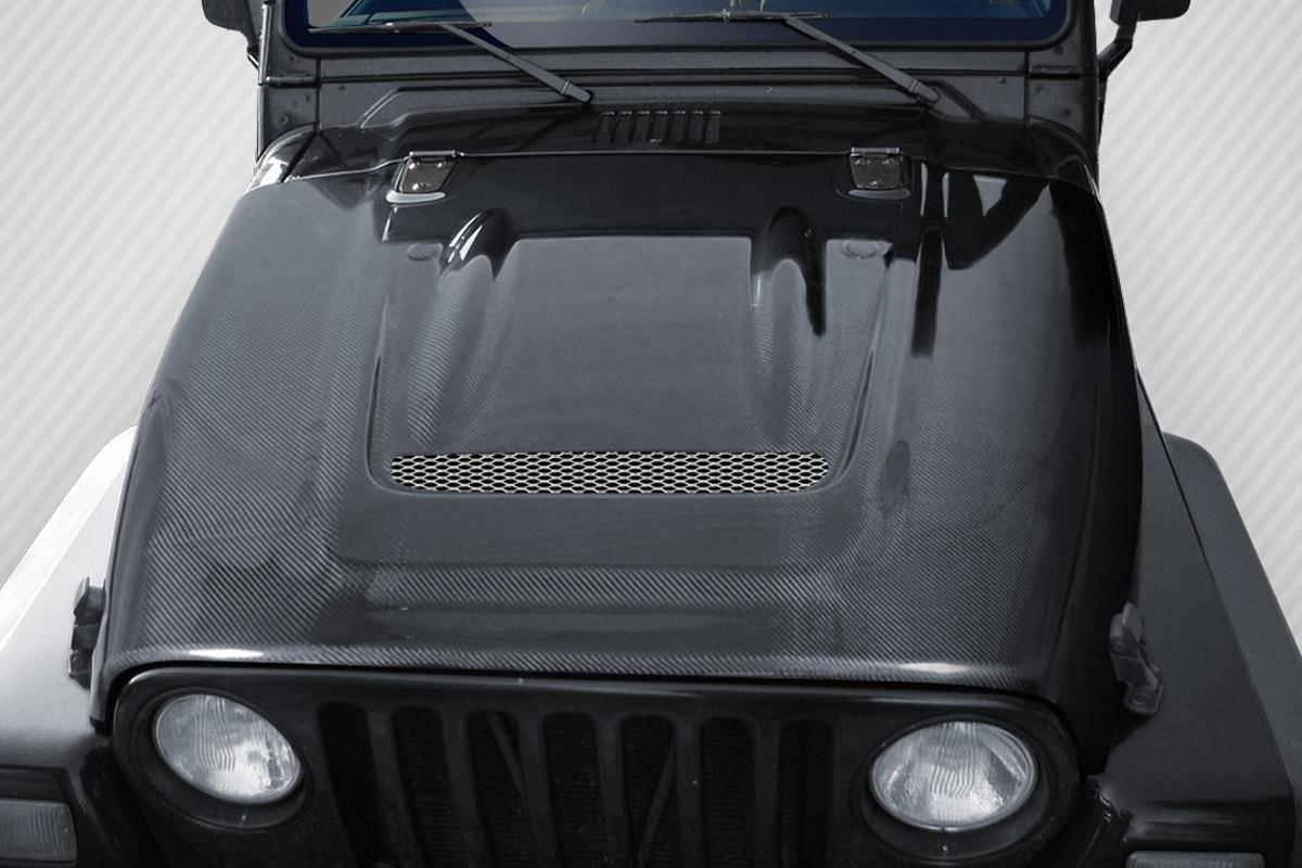 1997-2006 Jeep Wrangler Carbon Creations Heat Reduction Carbon Fiber Hood - Image 1