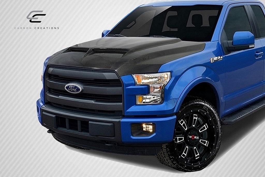 2015-2020 Ford F150 Carbon Creations GT500 Carbon Fiber Hood - Image 2