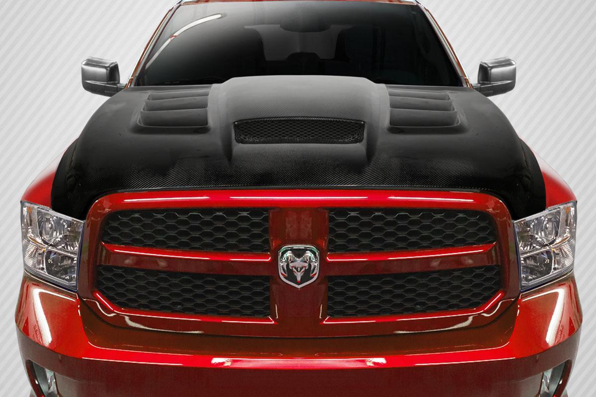 2009-2018 Dodge Ram Carbon Creations Viper Look Carbon Fiber Hood - Image 1