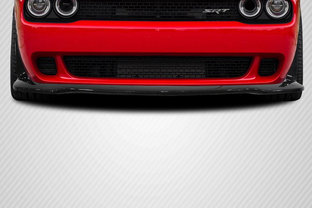 2008-2023 Dodge Challenger Carbon Creations Hellcat Look Carbon Fiber Front Lip - Image 1