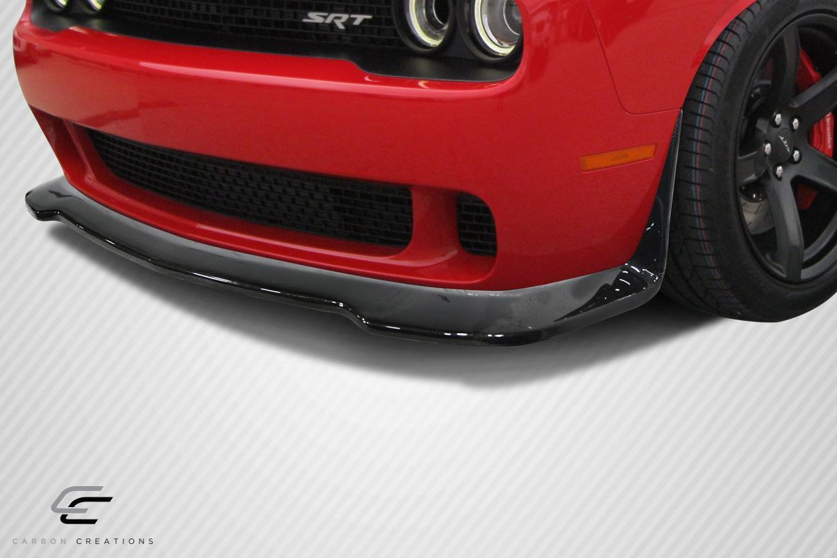 2008-2023 Dodge Challenger Carbon Creations Hellcat Look Carbon Fiber Front Lip - Image 2