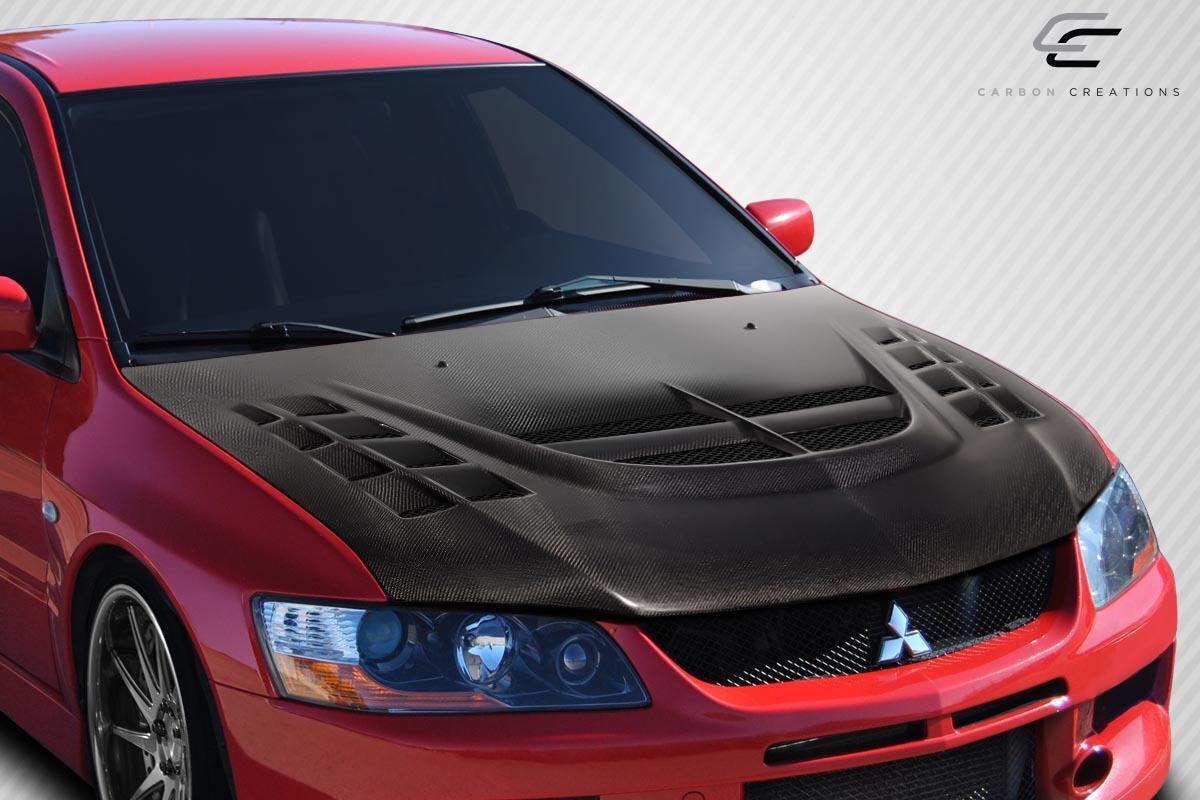 2003-2006 Mitsubishi Evolution Carbon Creations VT-X Carbon Fiber Hood - Image 2
