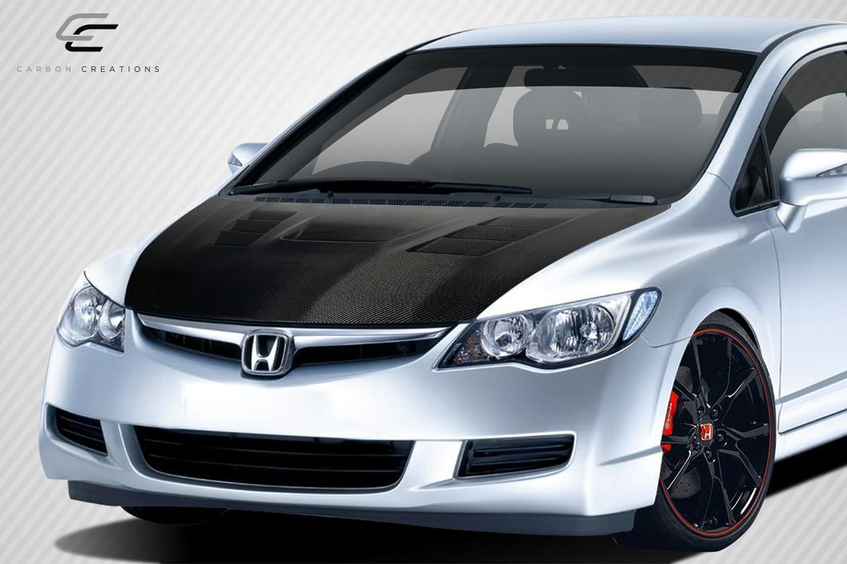2006-2011 Honda Civic Carbon Creations Supremo Carbon Fiber Hood - Image 2