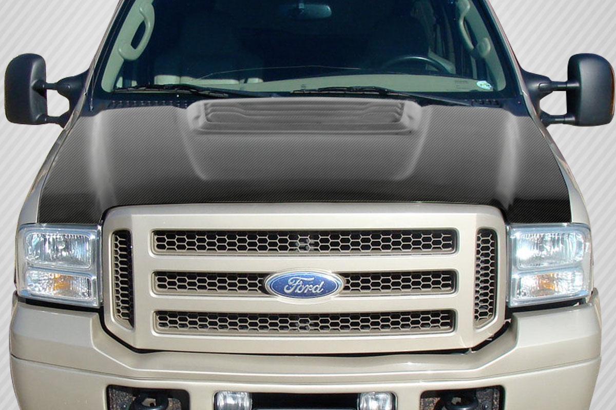 1999-2007 Ford Super Duty Carbon Creations Raptor Look Carbon Fiber Hood - Image 1