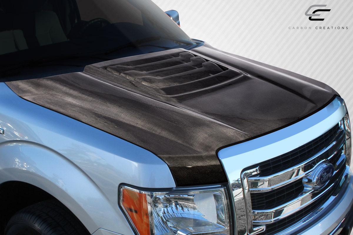 2009-2014 Ford F150 Carbon Creations Raptor Look Carbon Fiber Hood - Image 2