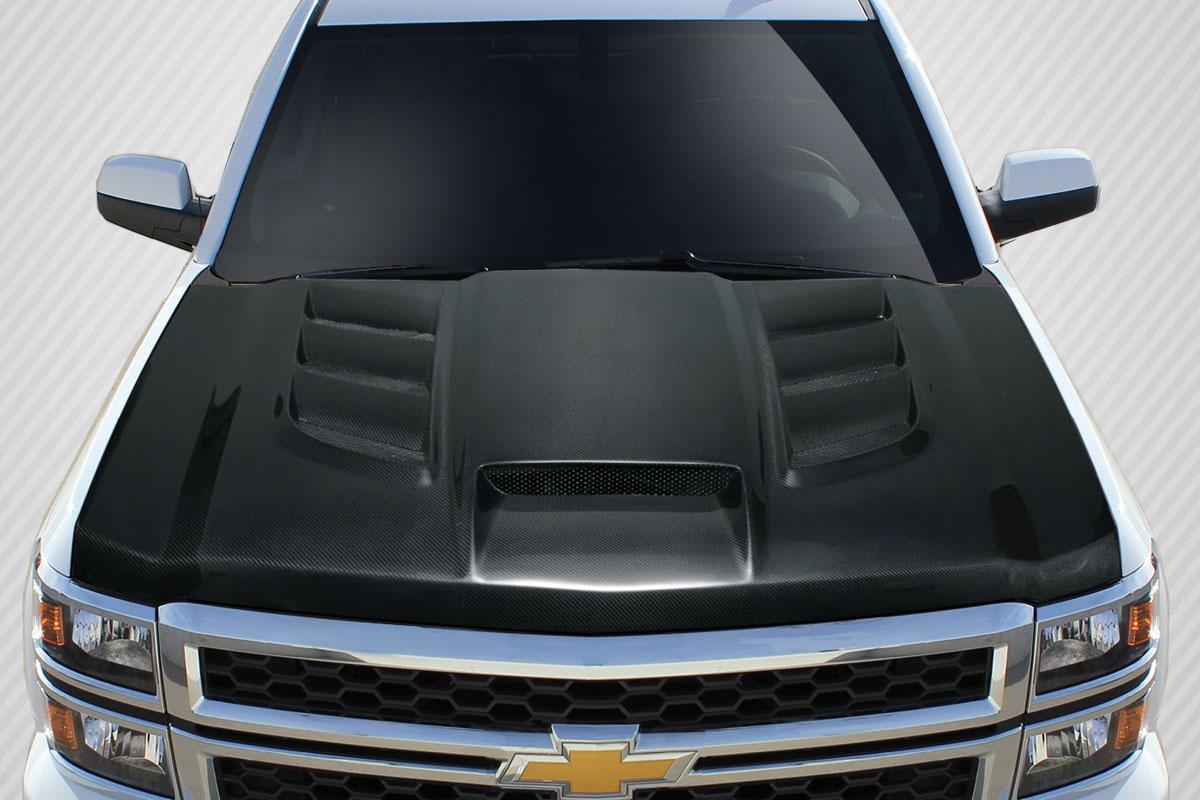 2014-2015 Chevrolet Silverado Carbon Creations Viper Carbon Fiber Hood - Image 1