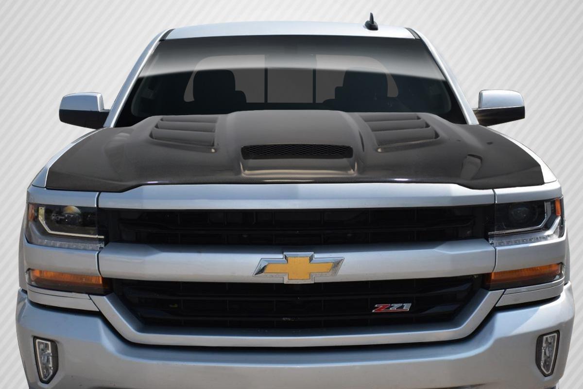 2016-2018 Chevrolet Silverado Carbon Creations Viper Carbon Fiber Hood - Image 1