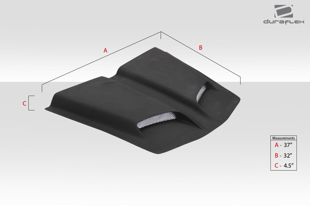 Universal Duraflex Feed Dual Ram Air Hood Scoop - 1 Piece - Image 3