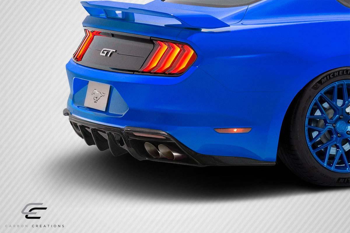 2018-2023 Ford Mustang Carbon Creations Grid Carbon Fiber Rear Lip - Image 2
