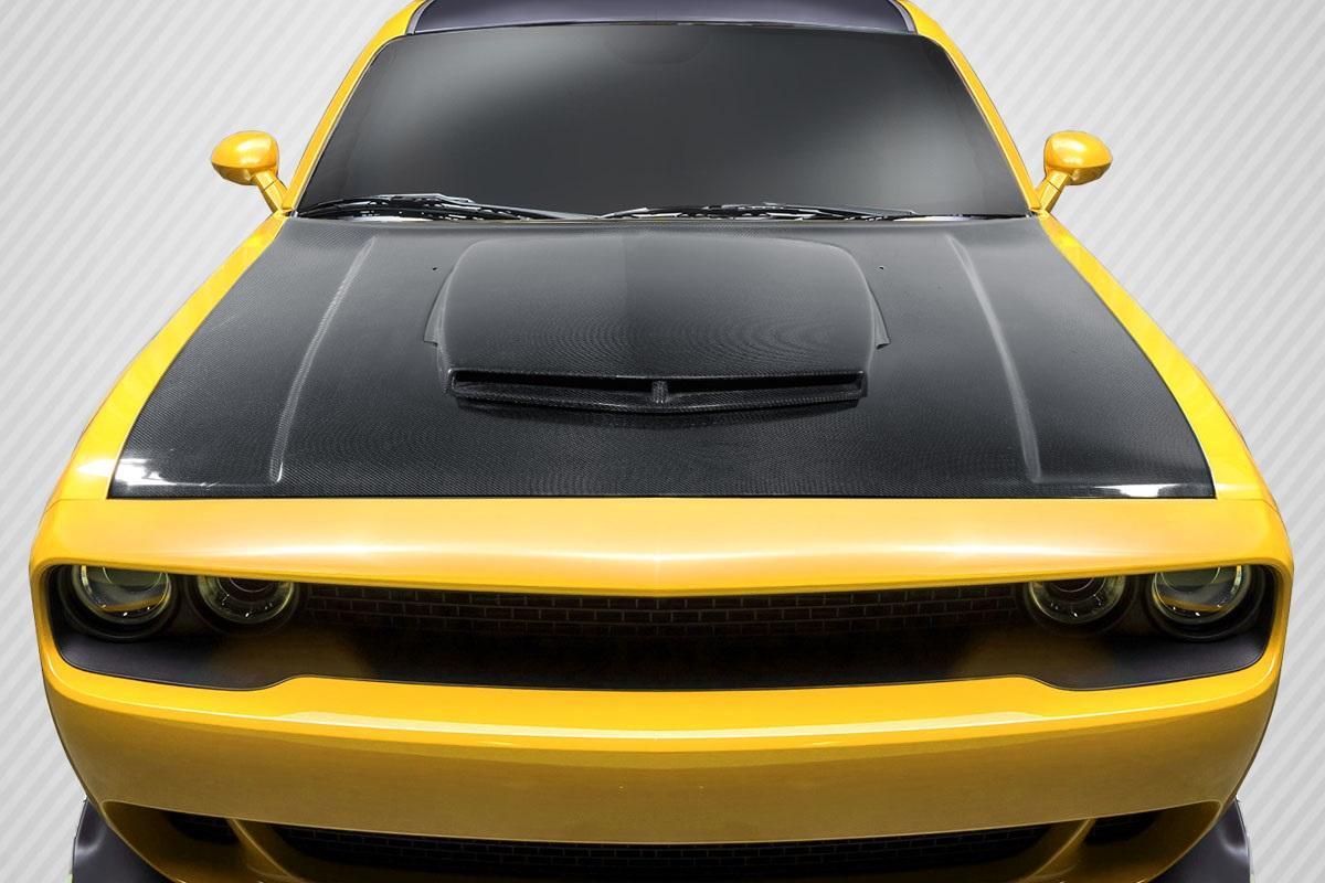 2008-2023 Dodge Challenger Carbon Creations TA Look Carbon Fiber Hood - Image 1