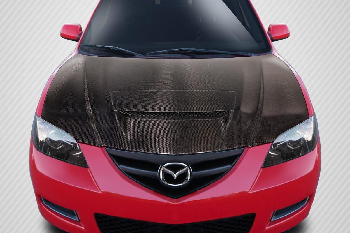 2004-2008 Mazda 3 Carbon Creations M-Speed Carbon Fiber Hood - Image 1