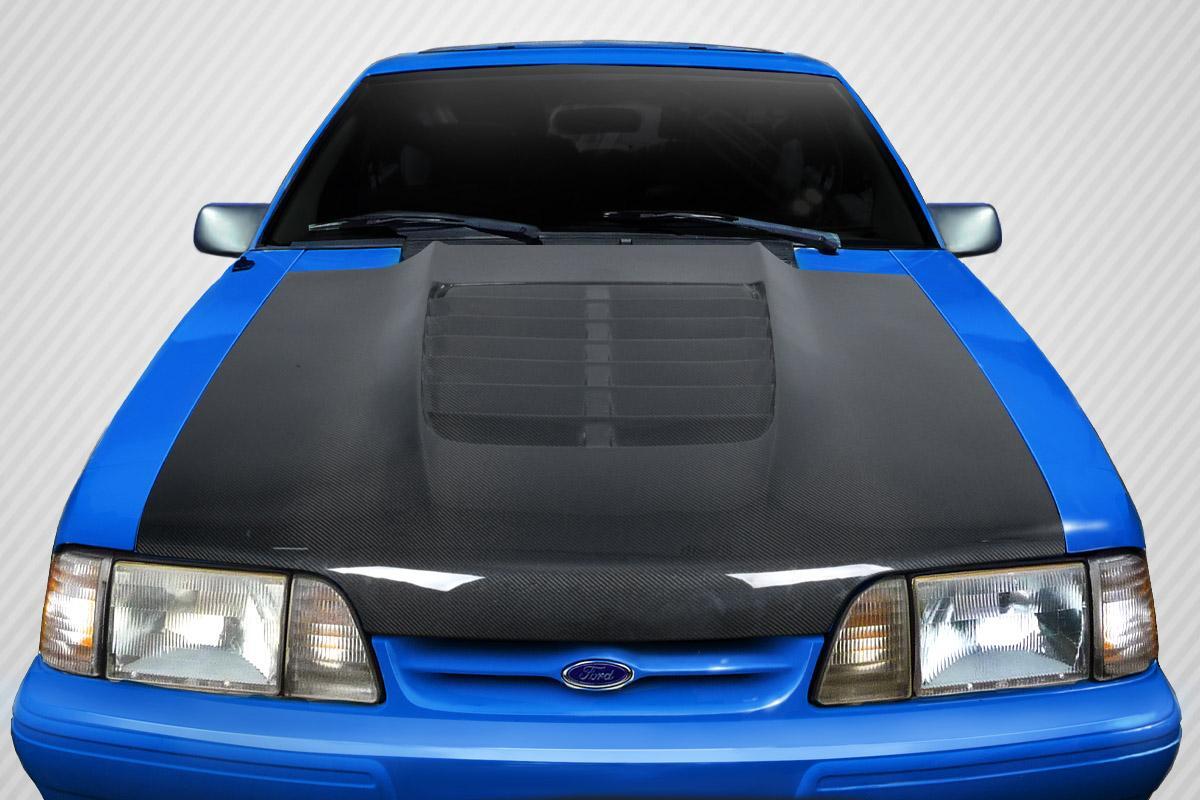 1987-1993 Ford Mustang Carbon Creations GT500 V2 Carbon Fiber Hood - Image 1