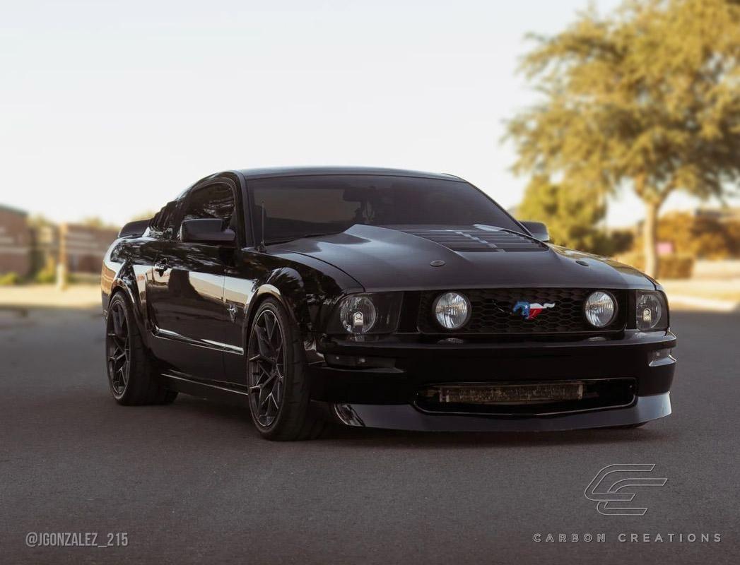 2005-2009 Ford Mustang Carbon Creations GT500 V2 Carbon Fiber Hood - Image 3