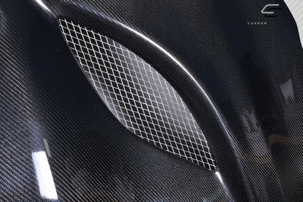 2011-2022 Jeep Grand Cherokee Carbon Creations Hellcat Look Carbon Fiber Hood - Image 6