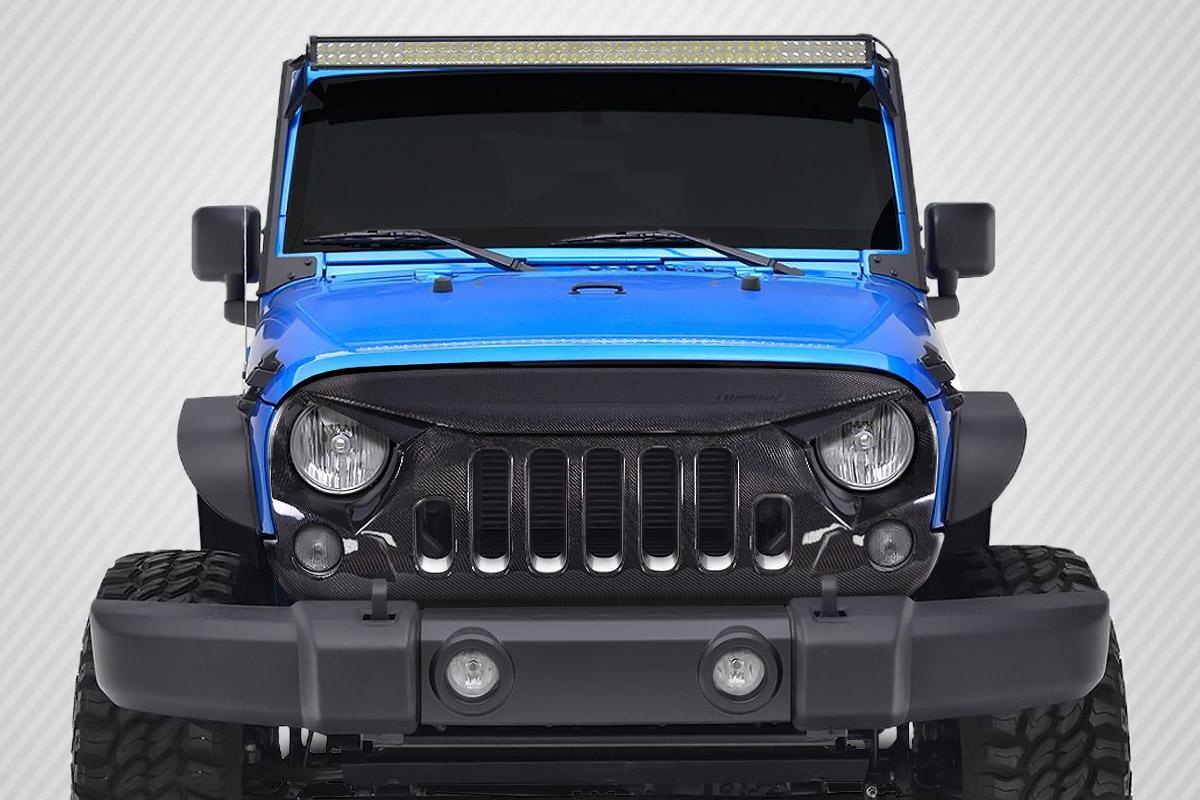 2007-2018 Jeep Wrangler Carbon Creations Predator Carbon Fiber Grille - Image 1