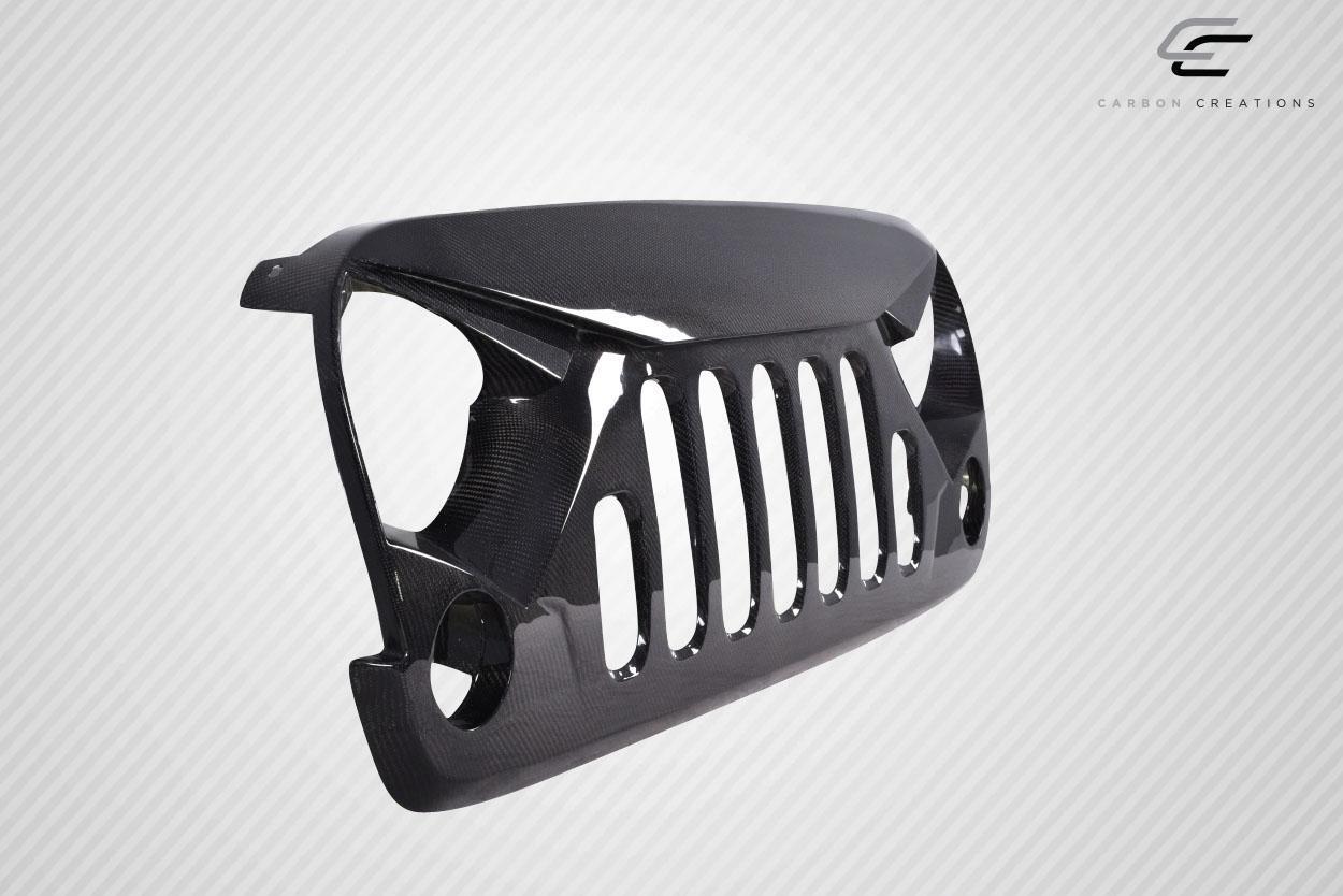 2007-2018 Jeep Wrangler Carbon Creations Predator Carbon Fiber Grille - Image 3