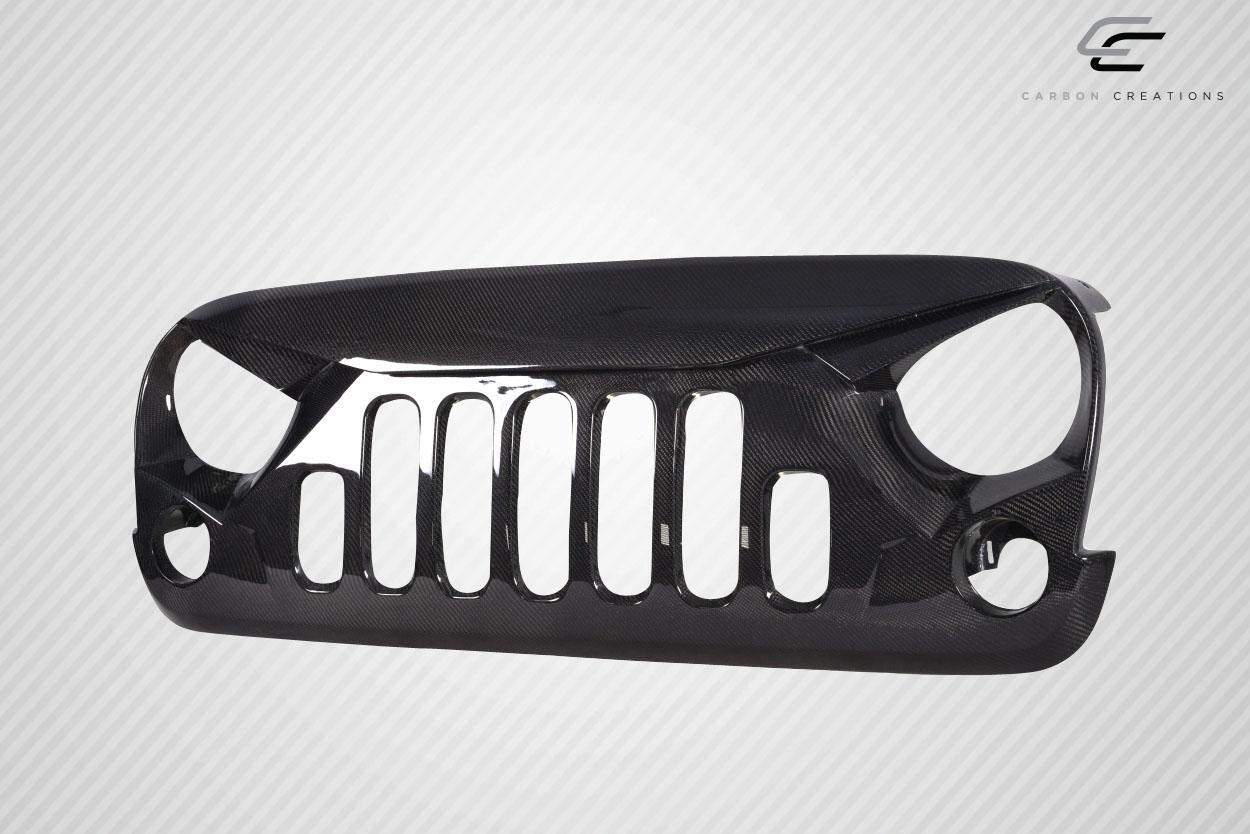 2007-2018 Jeep Wrangler Carbon Creations Predator Carbon Fiber Grille - Image 4