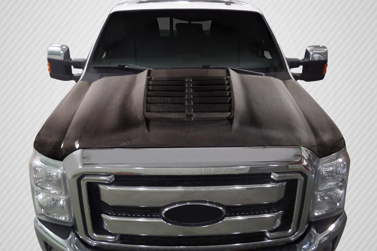 2011-2016 Ford Super Duty Carbon Creations GT500 V2 Carbon Fiber Hood - Image 1