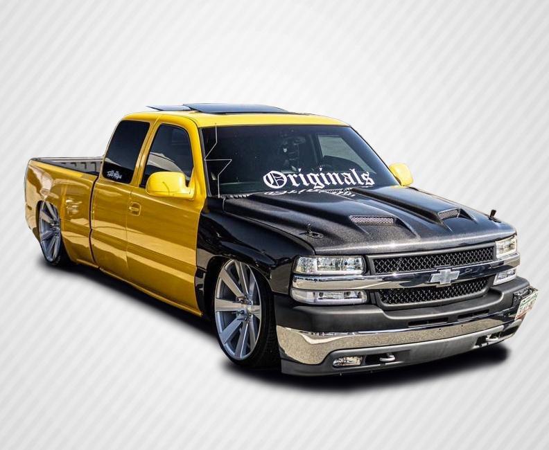 1999-2002 Chevrolet Silverado Carbon Creations Dual Ram Air Carbon Fiber Hood - Image 1