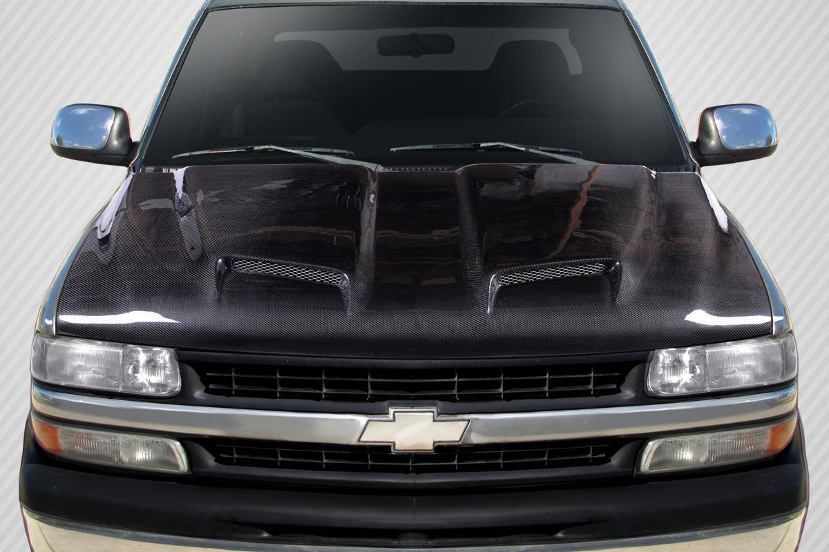 1999-2002 Chevrolet Silverado Carbon Creations Dual Ram Air Carbon Fiber Hood - Image 4