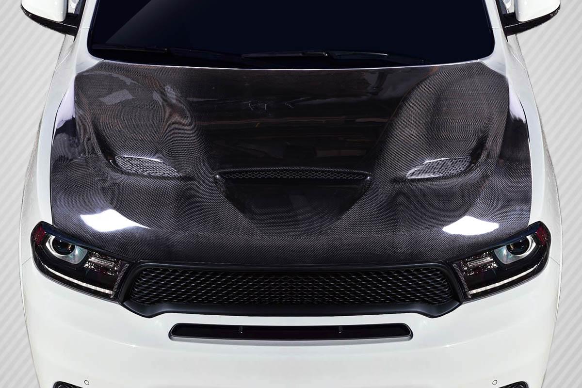 2011-2023 Dodge Durango Carbon Creations SRT Hellcat Look Carbon Fiber Hood - Image 1
