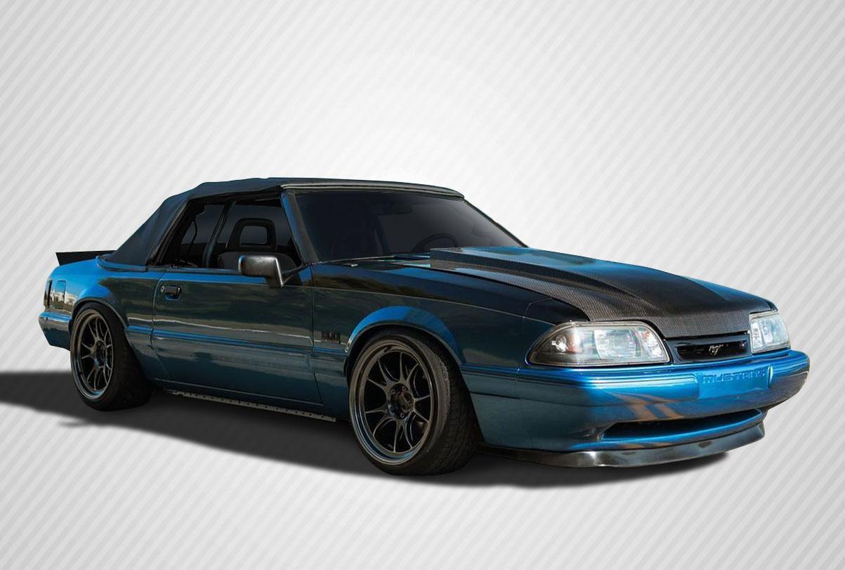 1987-1993 Ford Mustang Carbon Creations 2" Cowl Carbon Fiber Hood - Image 1