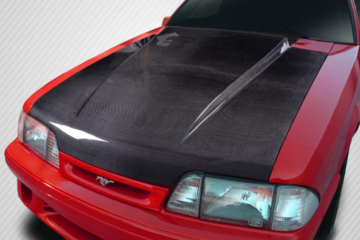 1987-1993 Ford Mustang Carbon Creations 2" Cowl Carbon Fiber Hood - Image 4