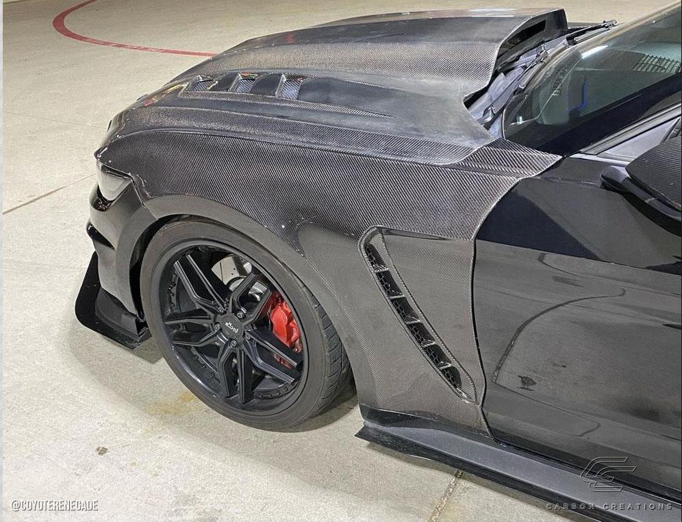 2015-2017 Ford Mustang Carbon Creations GT350 Look Carbon Fiber Fender - Image 2