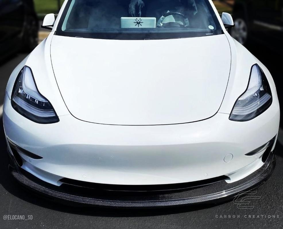 2017-2023 Tesla Model 3 Carbon Creations GT Concept Carbon Fiber Front Lip - Image 3