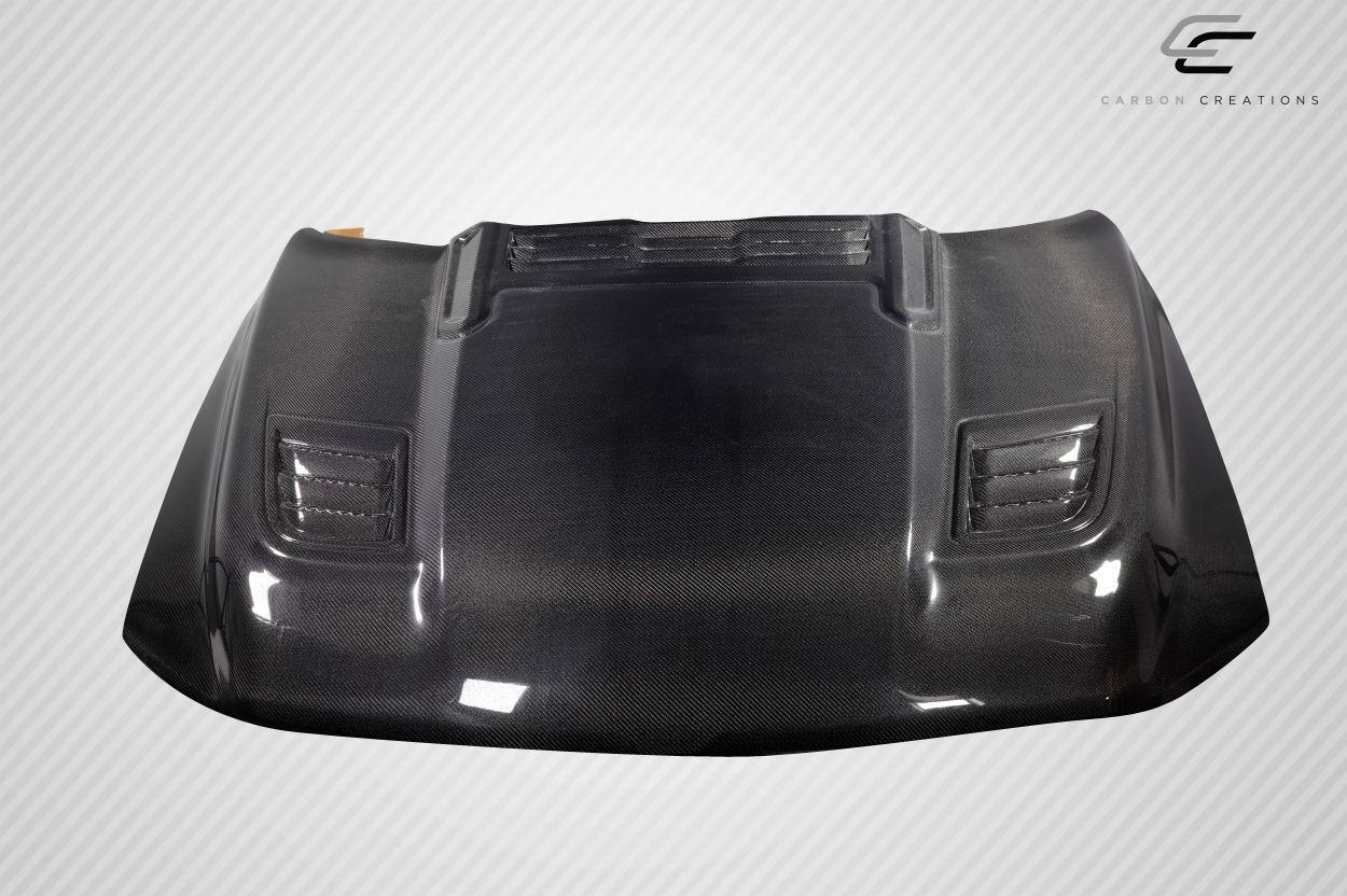 2019-2025 Dodge Ram Carbon Creations Rebel Look Carbon Fiber Hood - Image 2