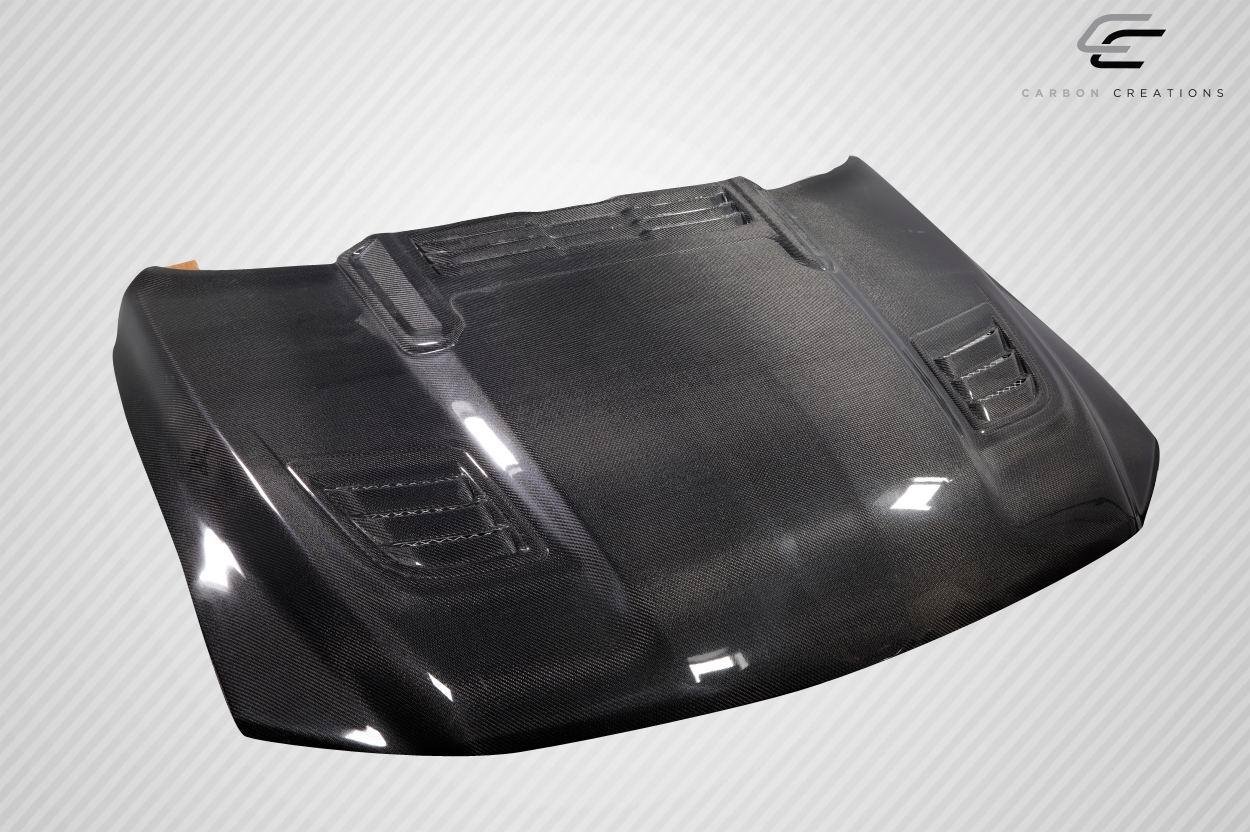 2019-2025 Dodge Ram Carbon Creations Rebel Look Carbon Fiber Hood - Image 4
