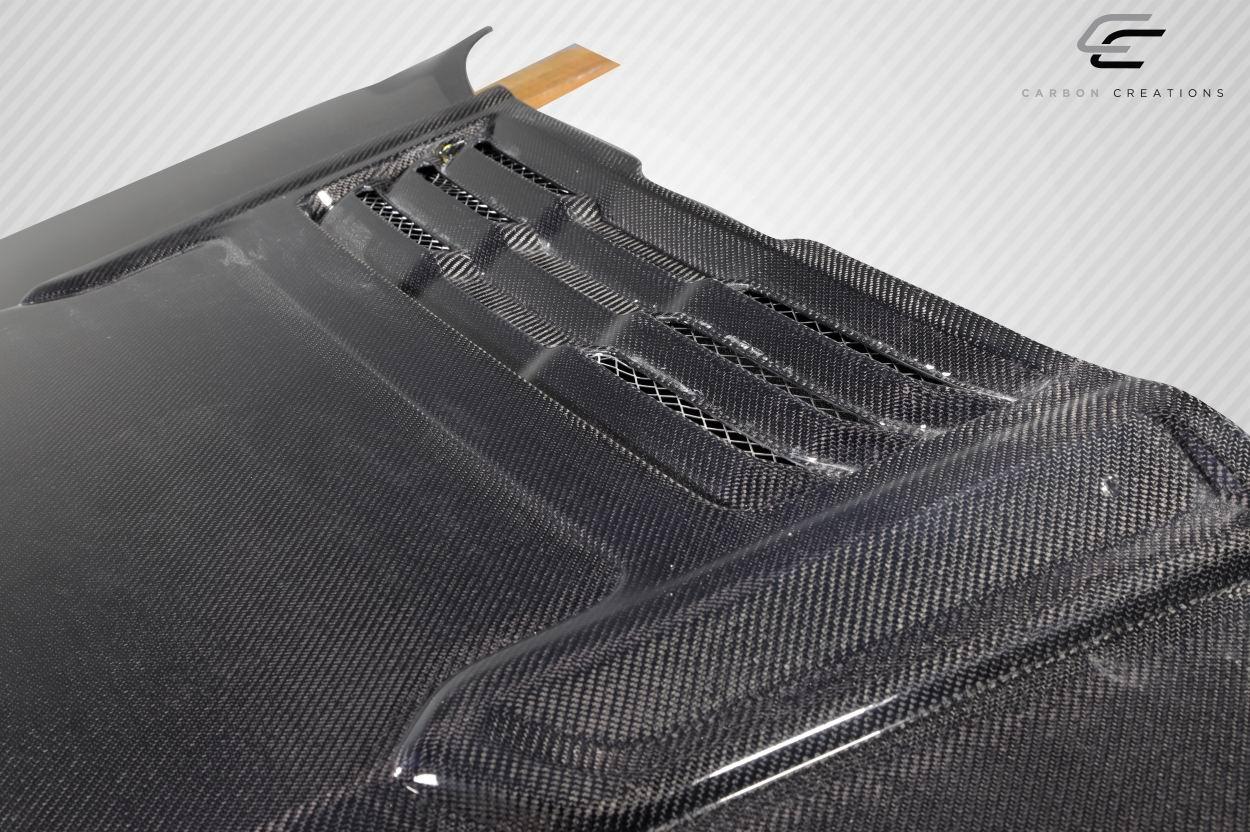 2019-2025 Dodge Ram Carbon Creations Rebel Look Carbon Fiber Hood - Image 5