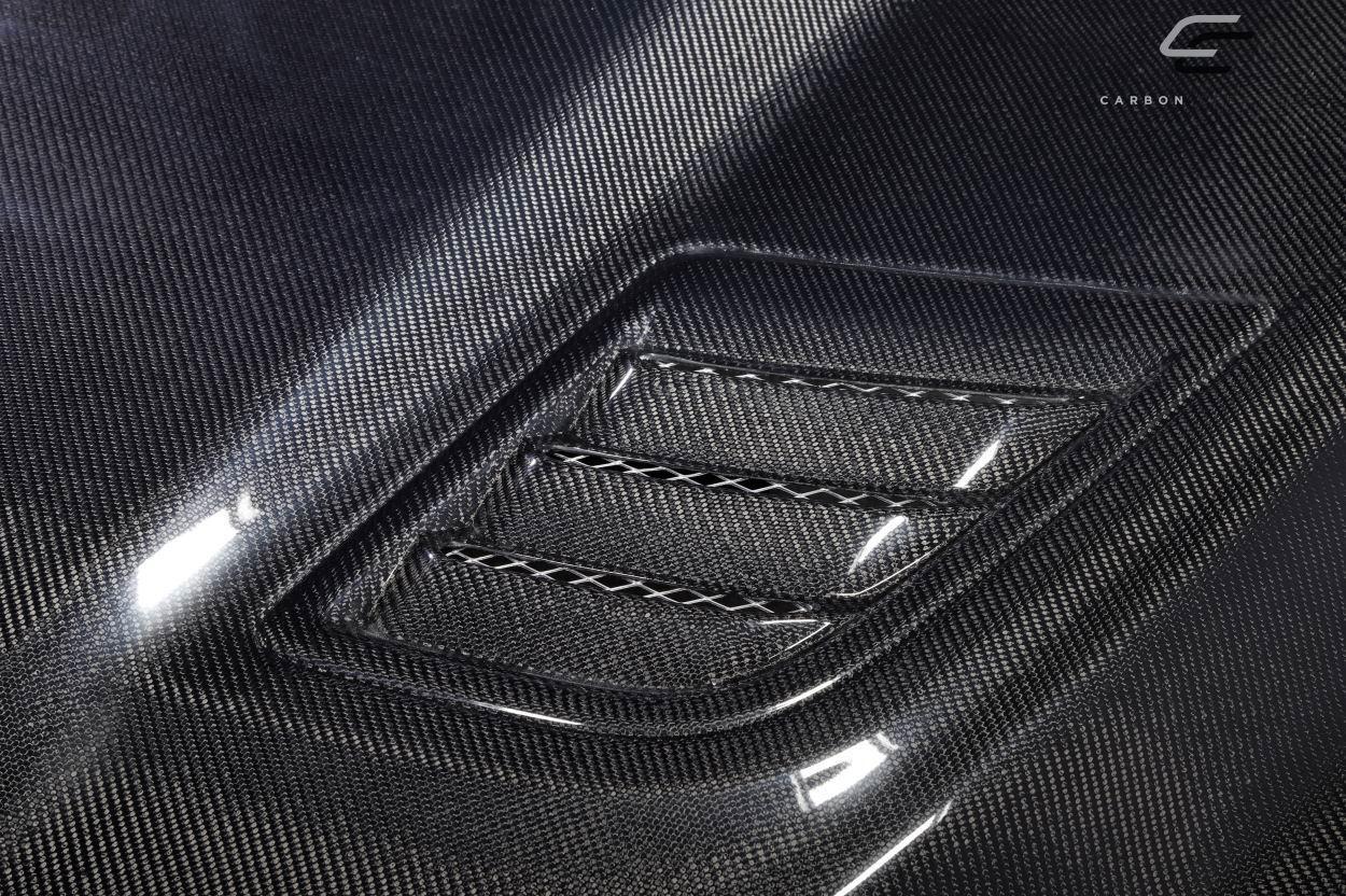 2019-2025 Dodge Ram Carbon Creations Rebel Look Carbon Fiber Hood - Image 6