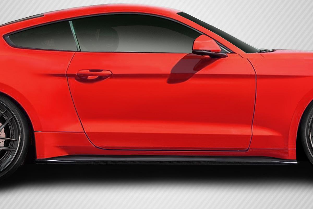 2015-2023 Ford Mustang Carbon Creations KT Carbon Fiber Side Skirts - Image 1