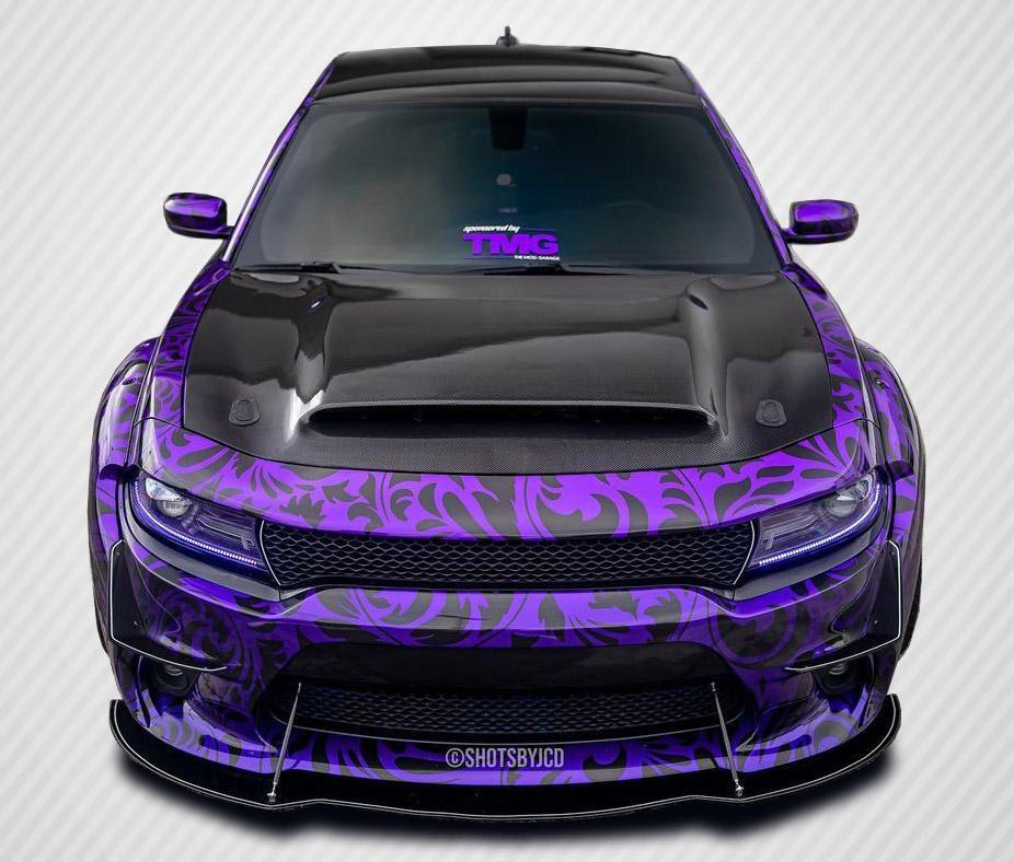 2015-2023 Dodge Charger Carbon Creations Demon Look Carbon Fiber Hood - Image 2