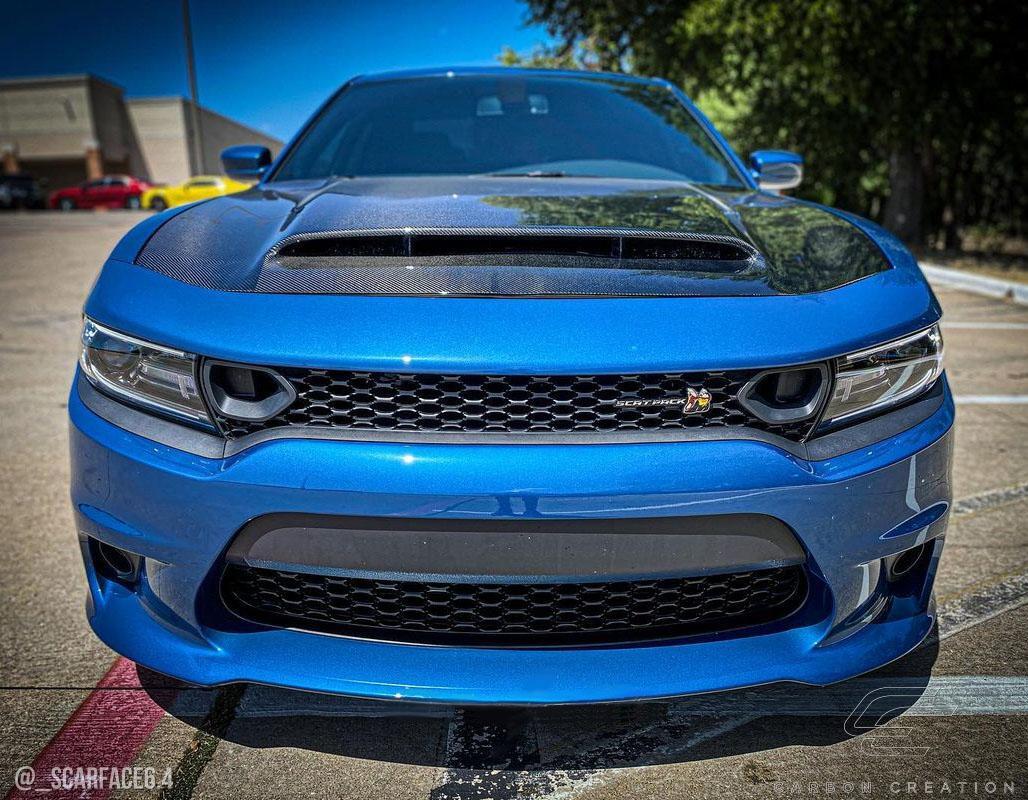2015-2023 Dodge Charger Carbon Creations Demon Look Carbon Fiber Hood - Image 6