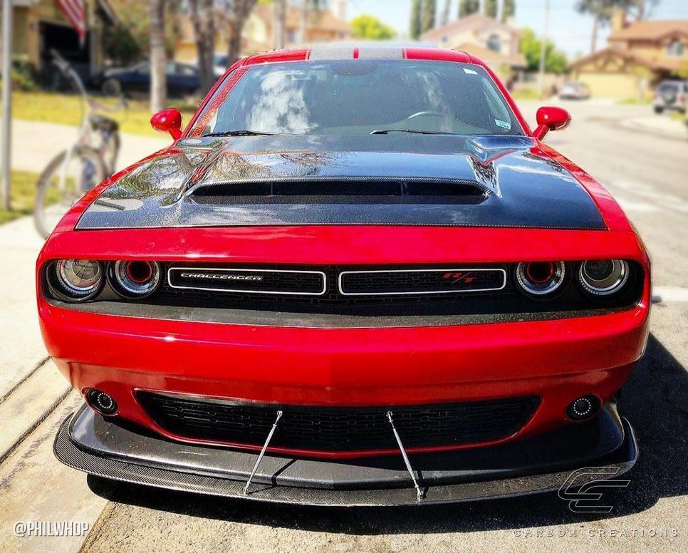 2008-2023 Dodge Challenger Carbon Creations Demon Look Carbon Fiber Hood - Image 2
