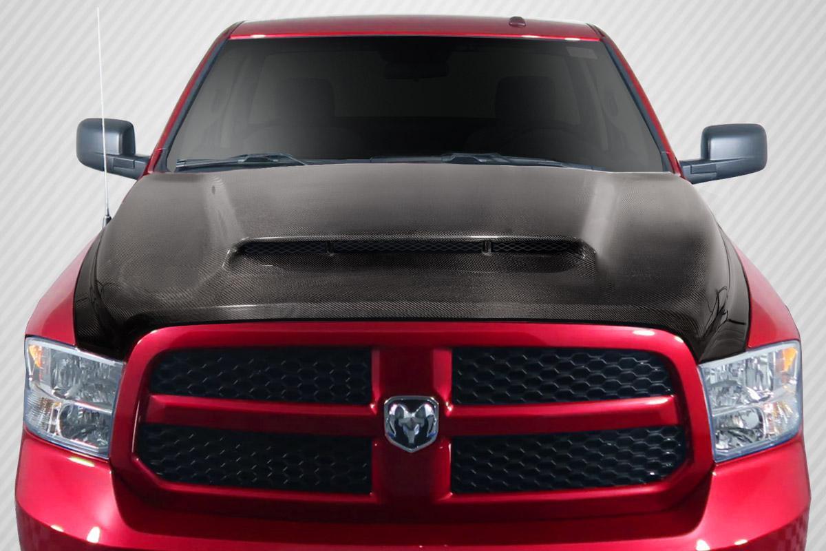 2009-2018 Dodge Ram Carbon Creations Demon Look Carbon Fiber Hood - Image 1